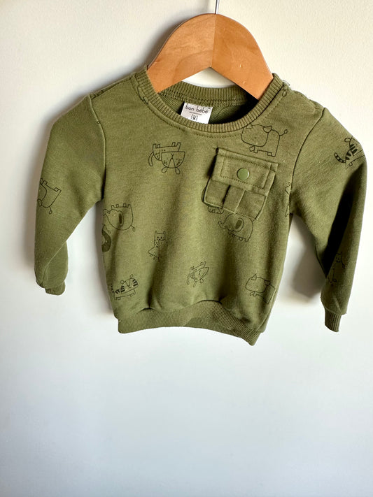 Green Animals Crewneck / 12m