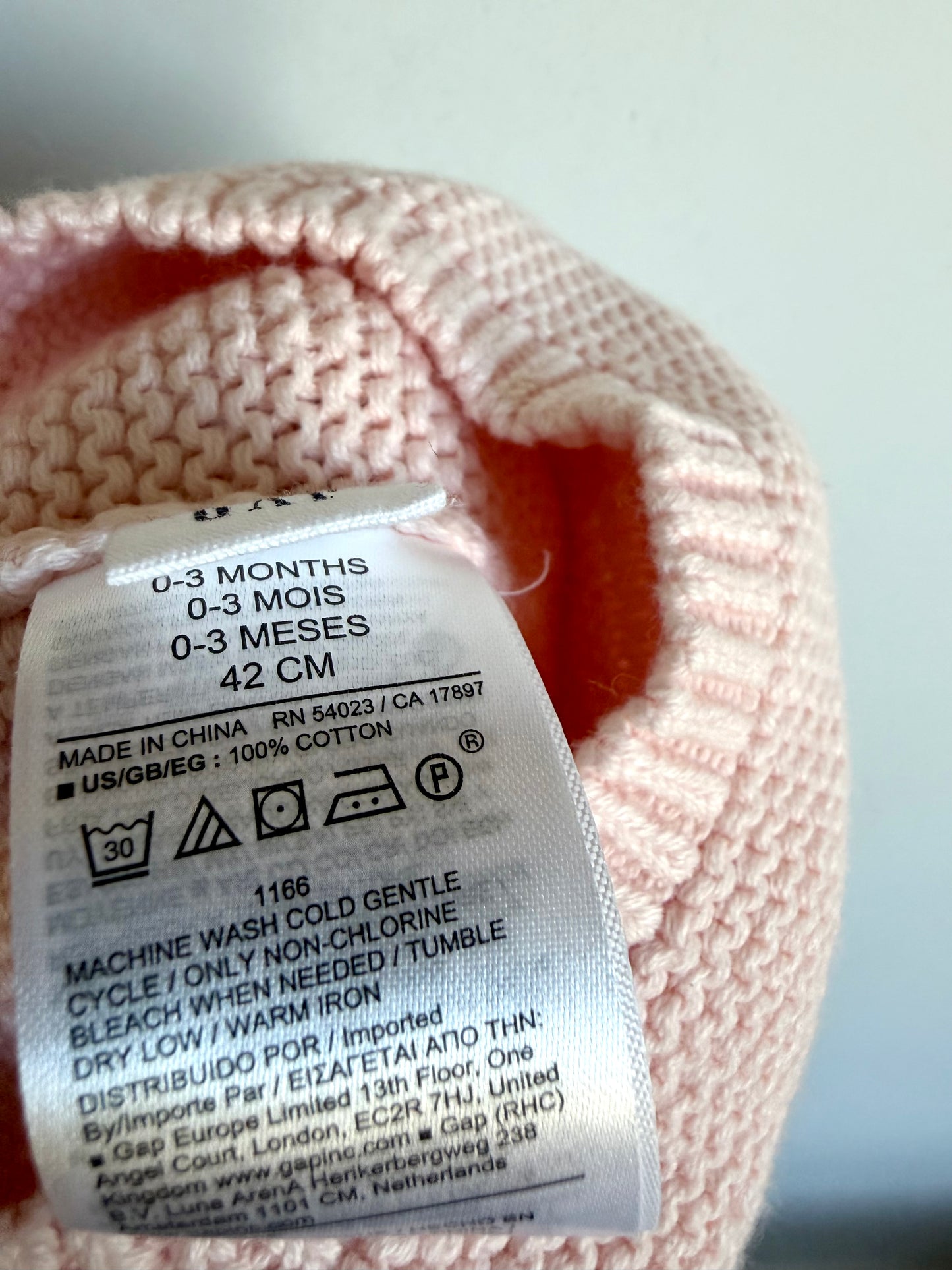 Pink Knit Bear Ear Toque / 0-3m