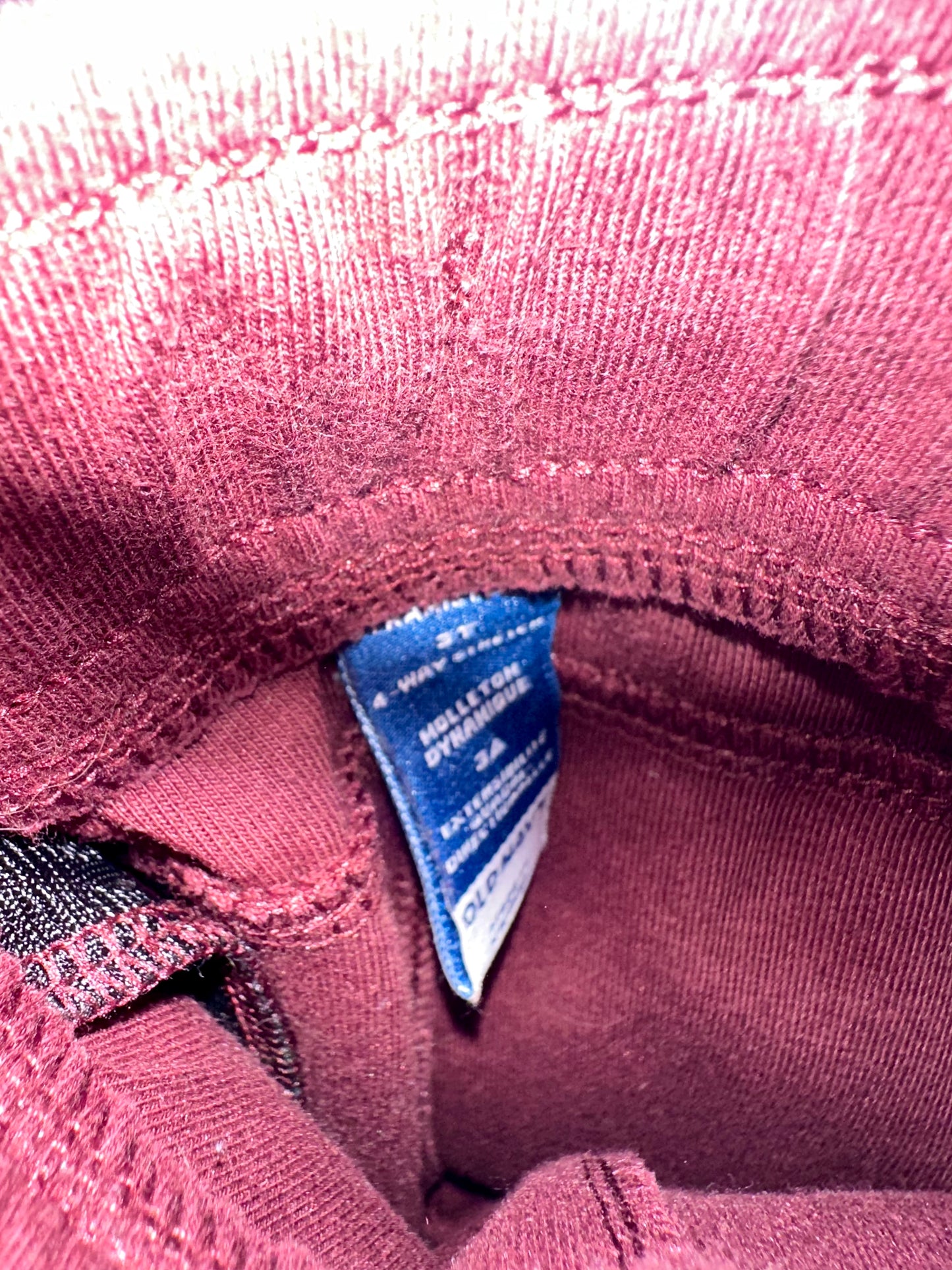 Maroon Black Zipper Pants / 3T