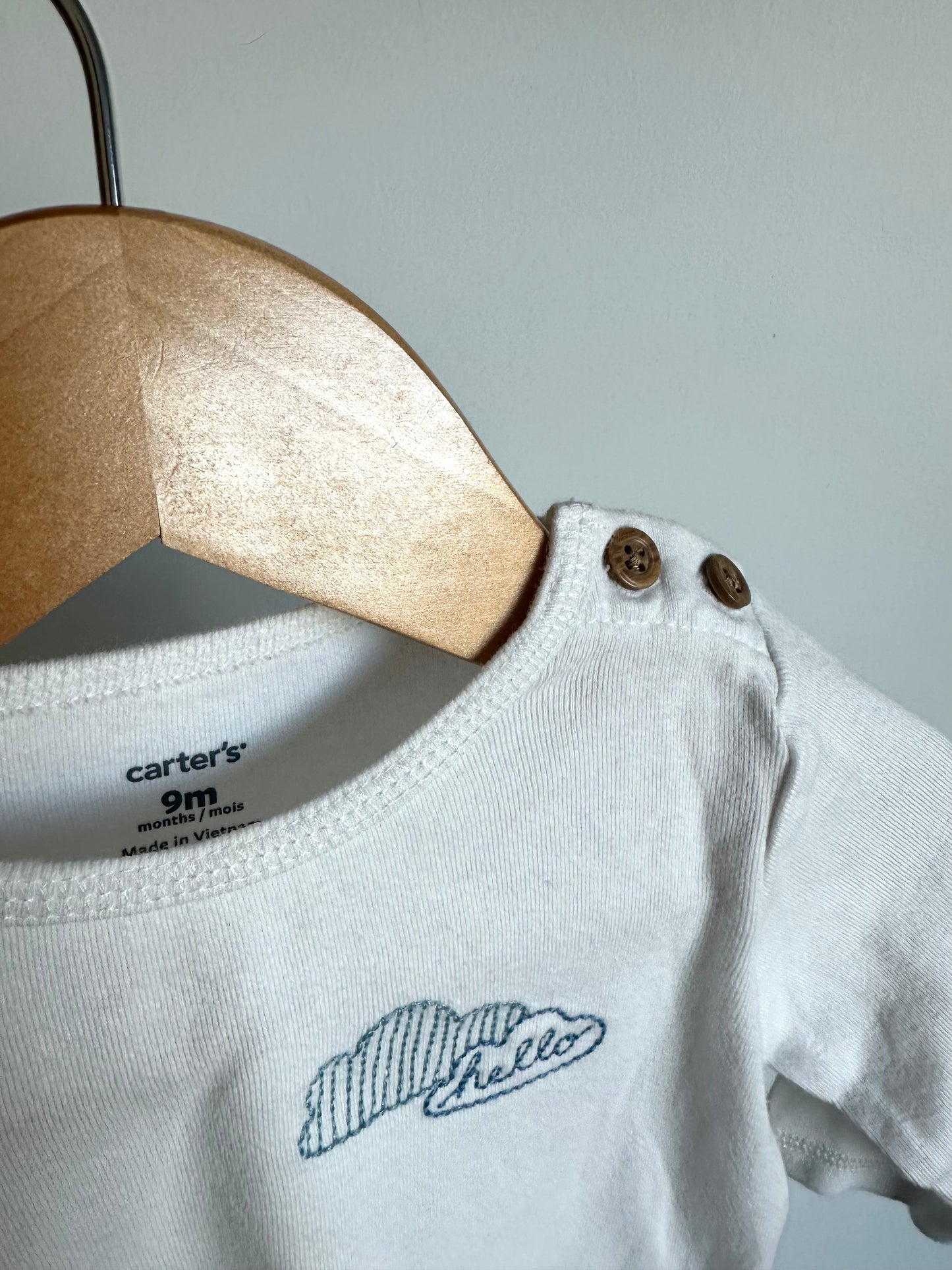 Hello White Long Sleeve Top / 9m