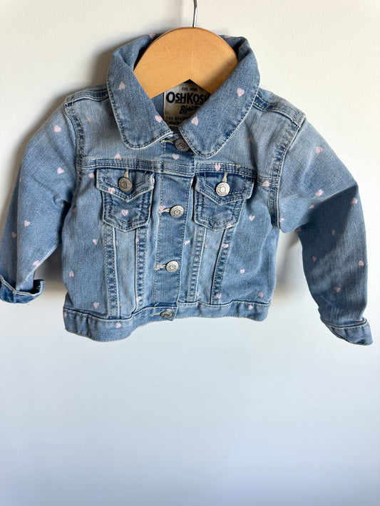 OshKosh Pink Heart Jean Jacket / 18m