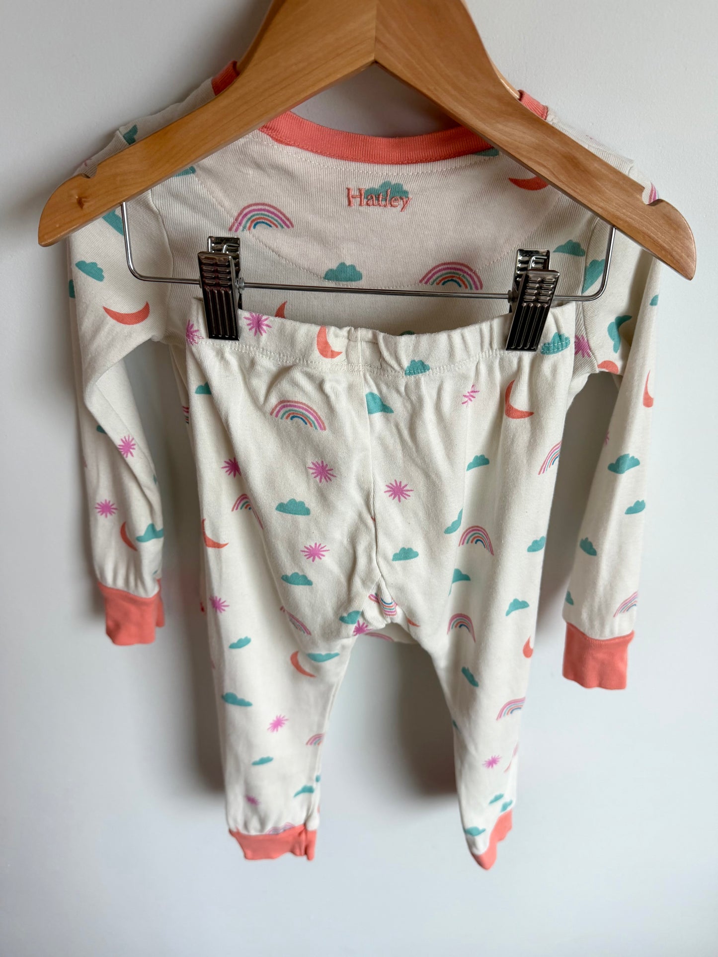 Hatley Rainbow, Moon, Cloud PJ Set / 2T