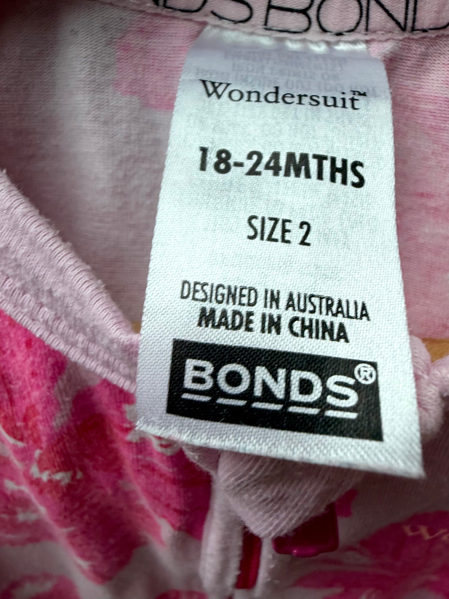 Bonds Pink Tropical Flower Sleeper / 18-24m