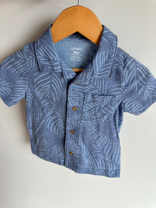 Palm Leaves Collared Button Up Top / 18m