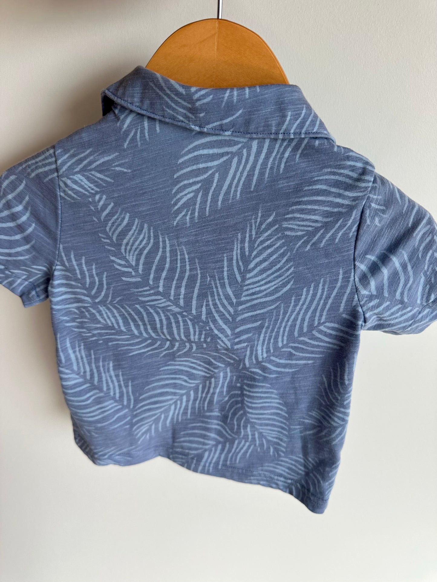Palm Leaves Collared Button Up Top / 18m