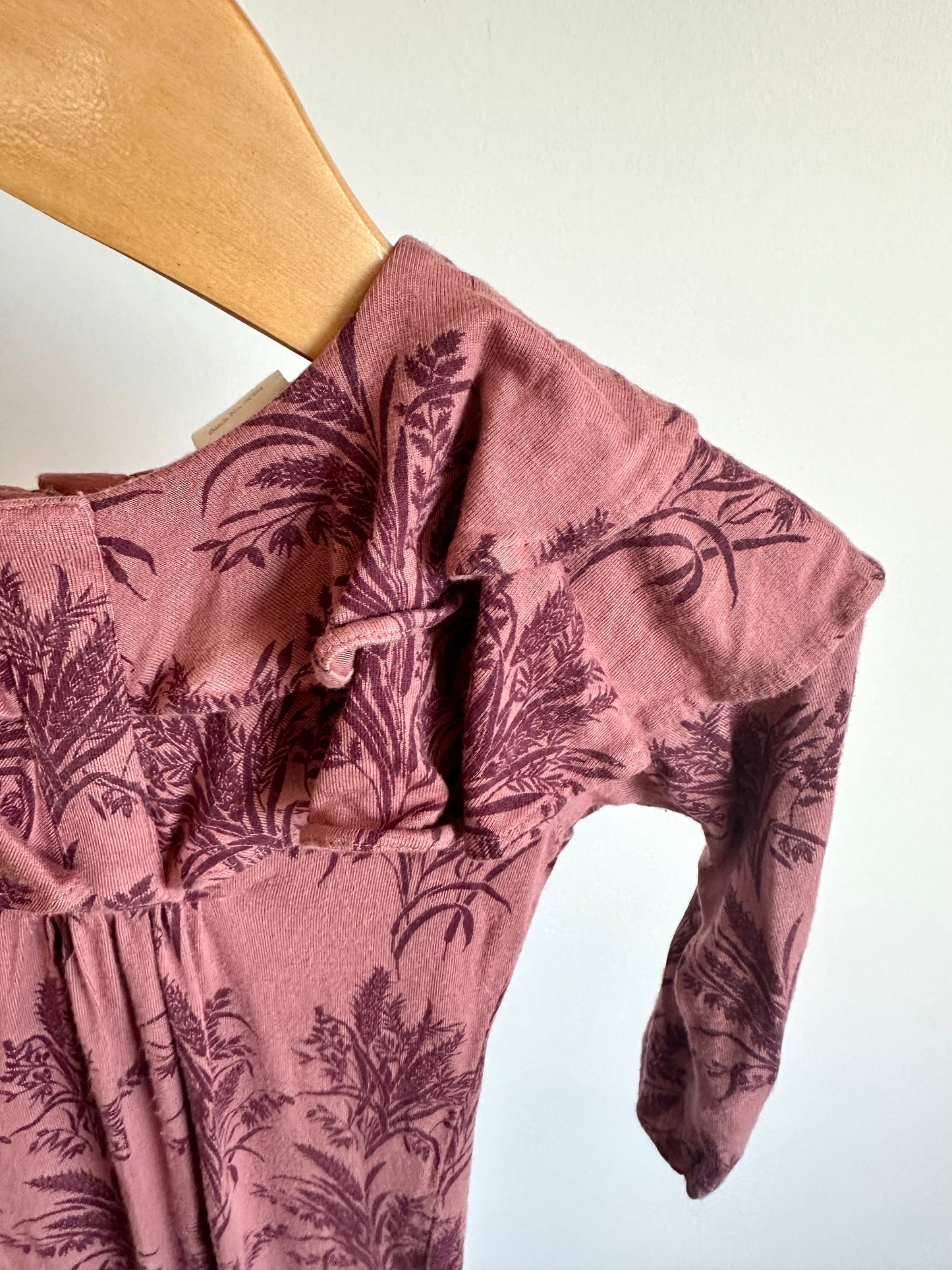 Plum Ruffle Plants Jumpsuit / 12-18m