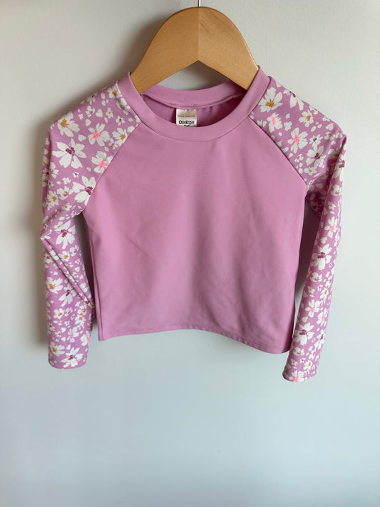 Blush Floral Sleeve Swim Top / 3T
