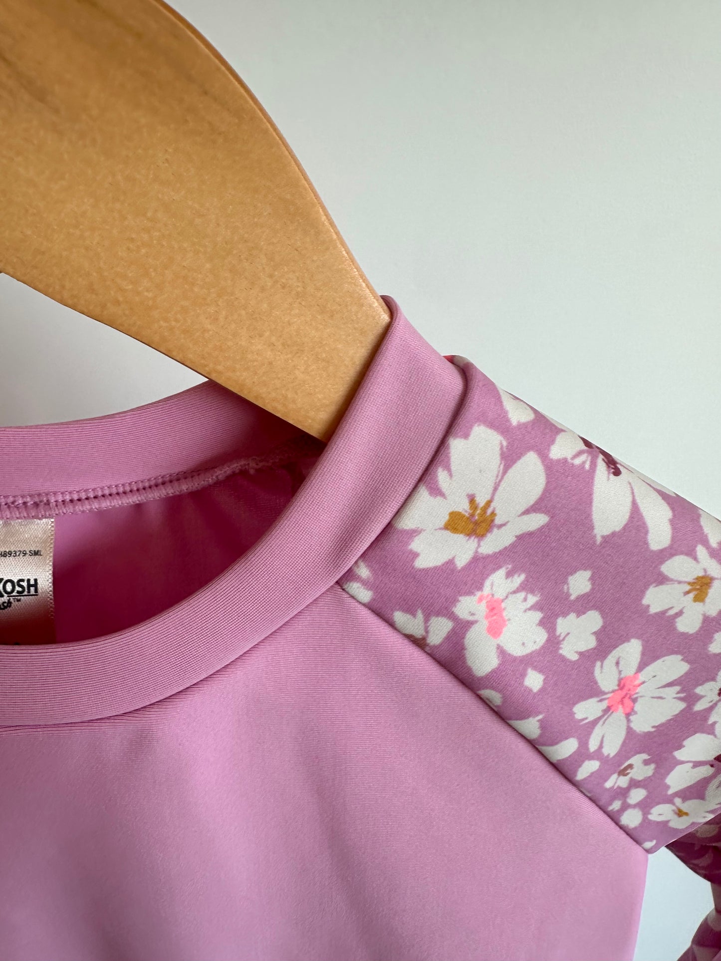 Blush Floral Sleeve Swim Top / 3T