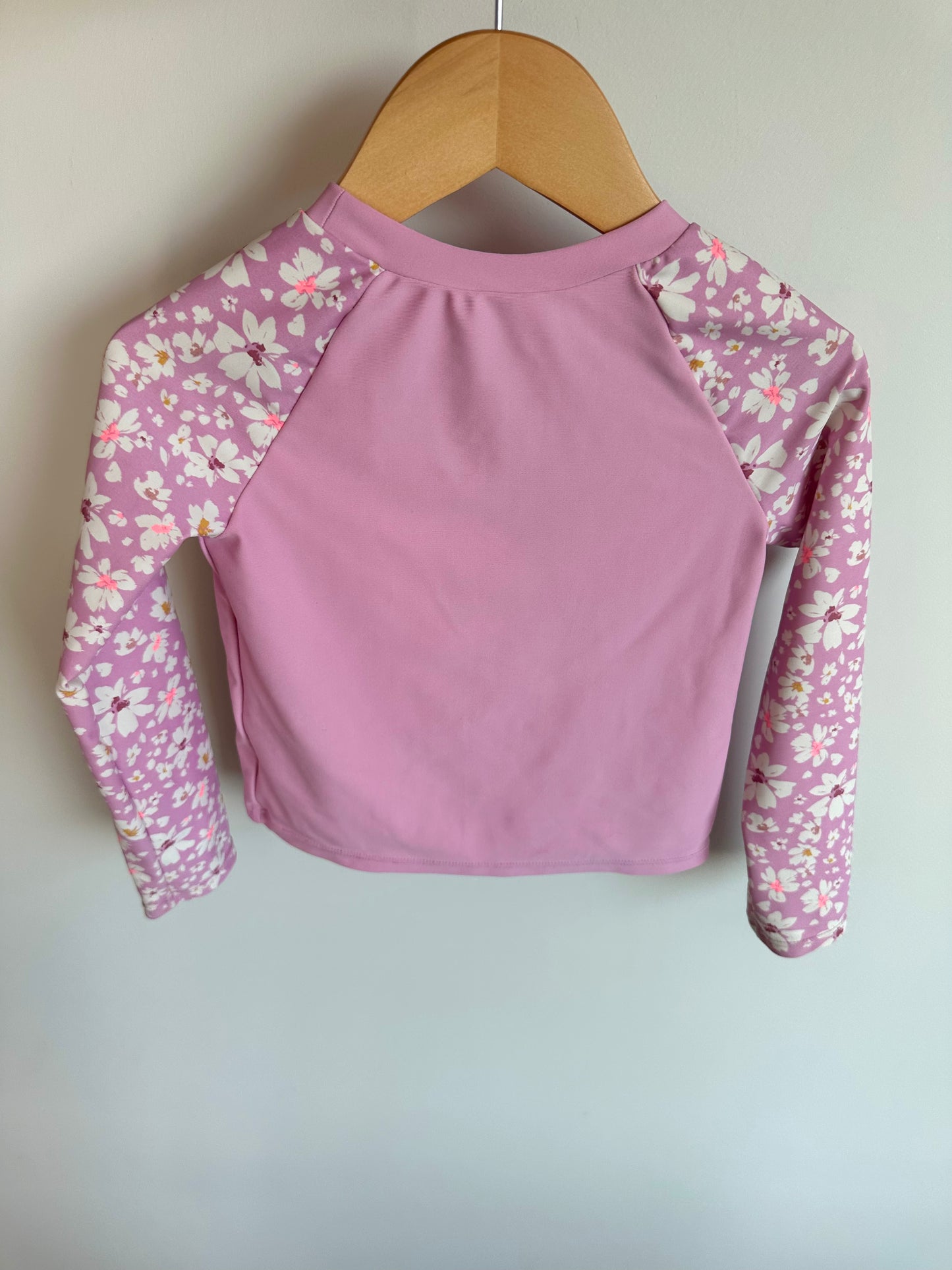 Blush Floral Sleeve Swim Top / 3T