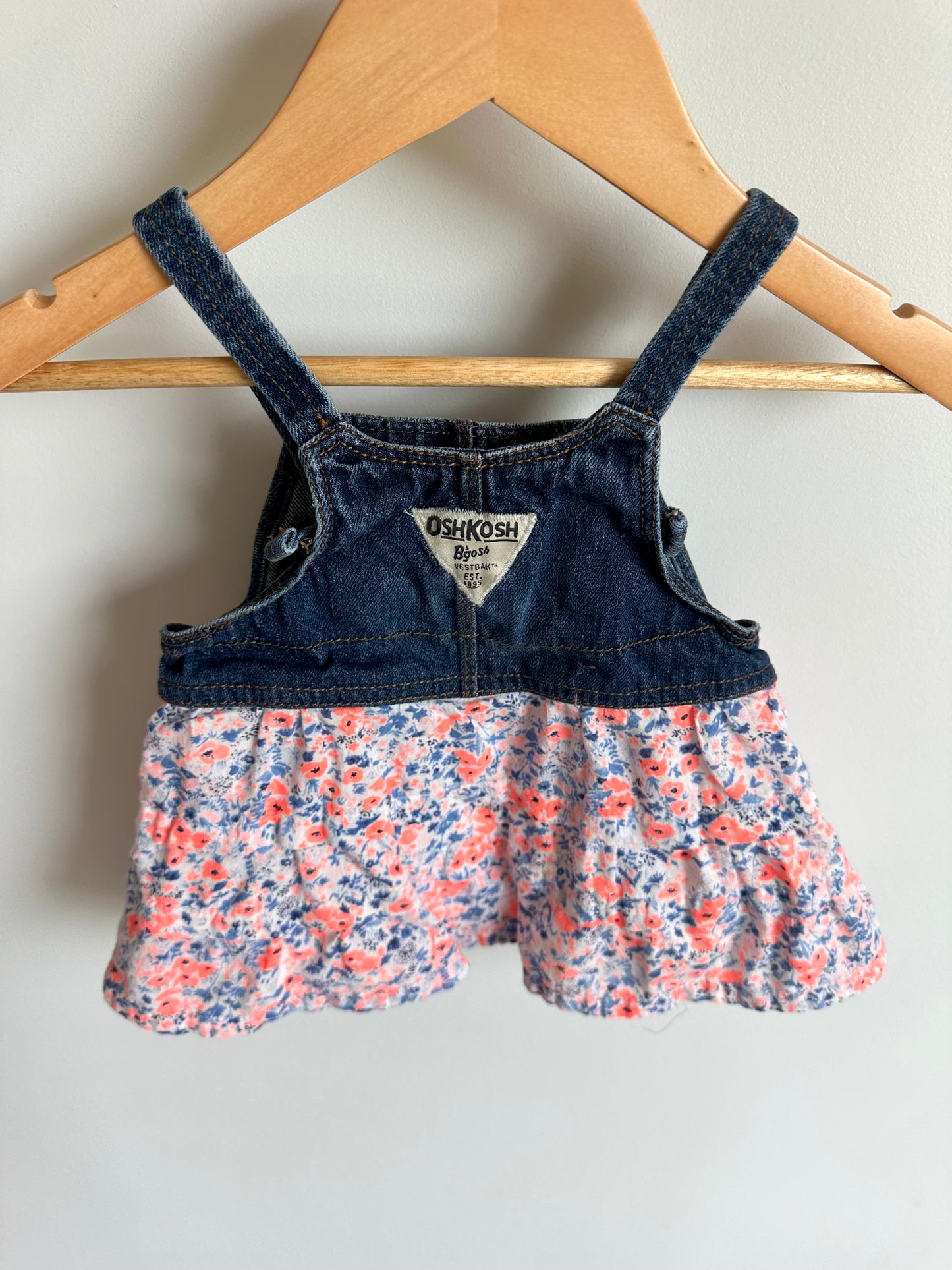 OshKosh Denim + Floral Skirt / 6m