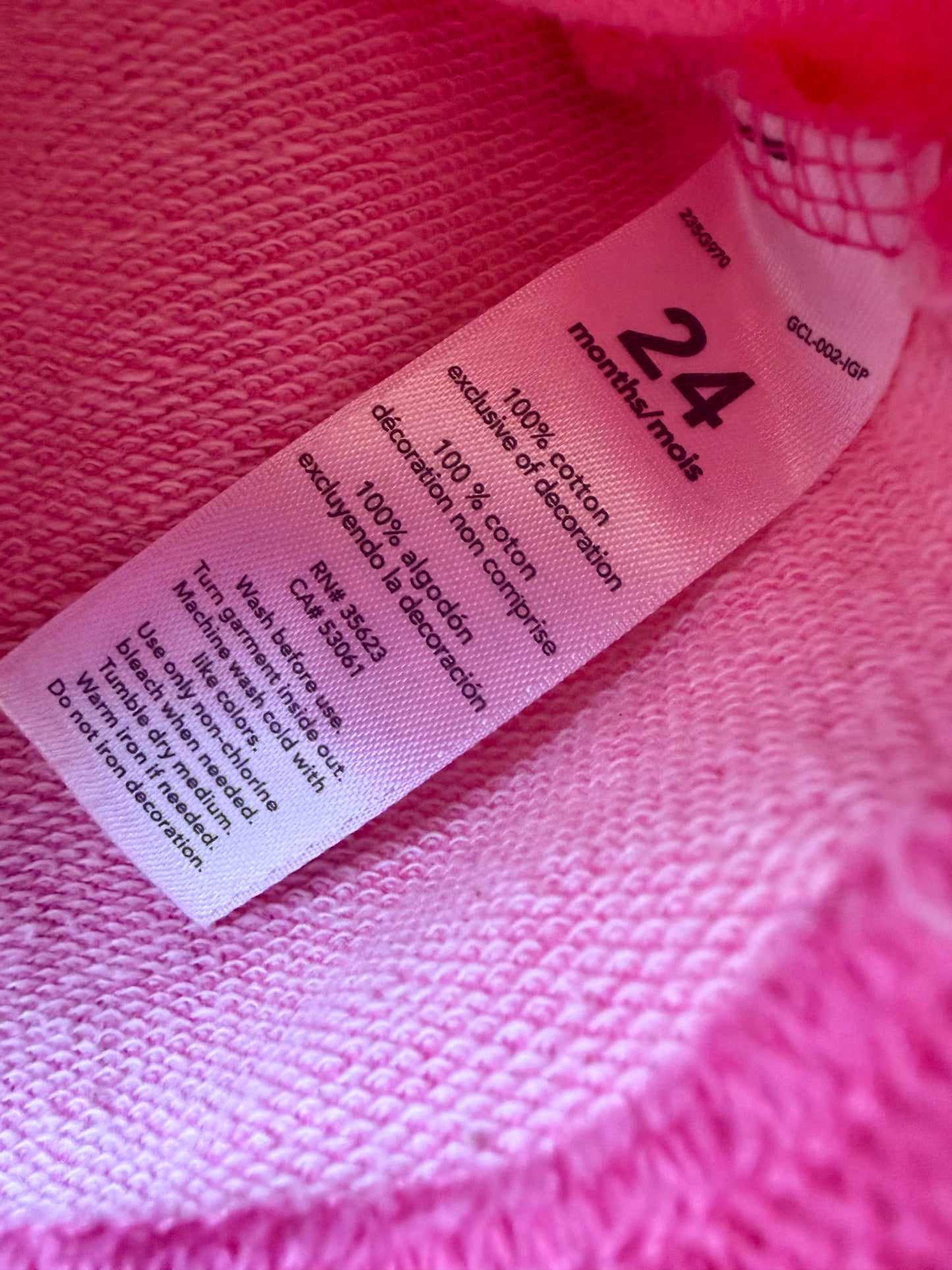 Mouse Pink Hoodie / 24m