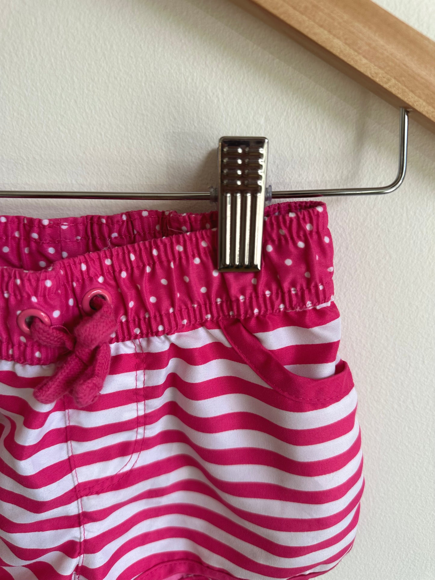 Pink Striped Active Shorts / 12m