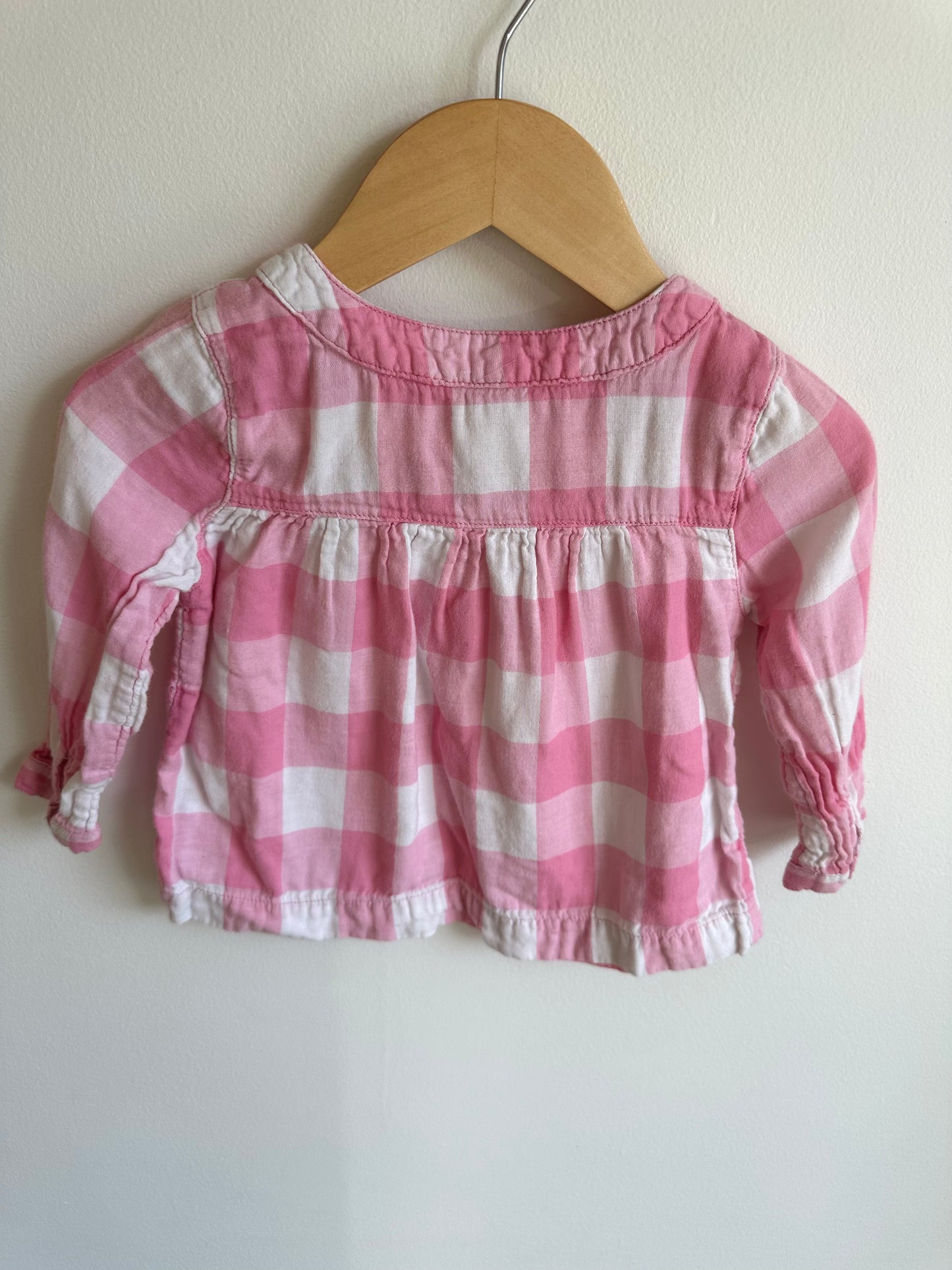 Pink Checkered Top / 12-18m