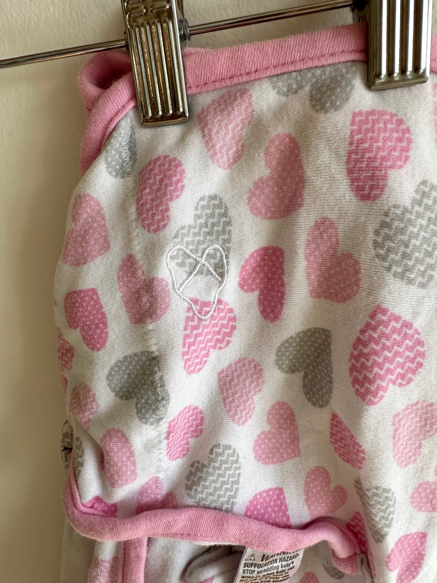 Heart Print Swaddle Sleep Sack / 9-14 lbs
