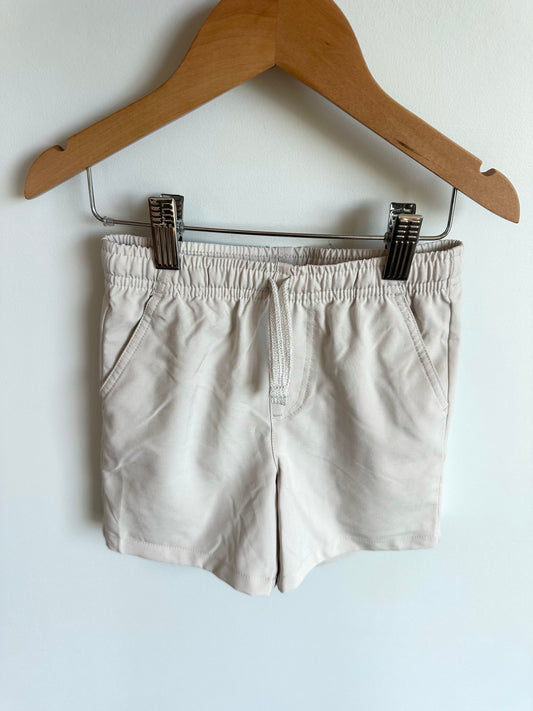 Cream Drawstring Shorts / 4T