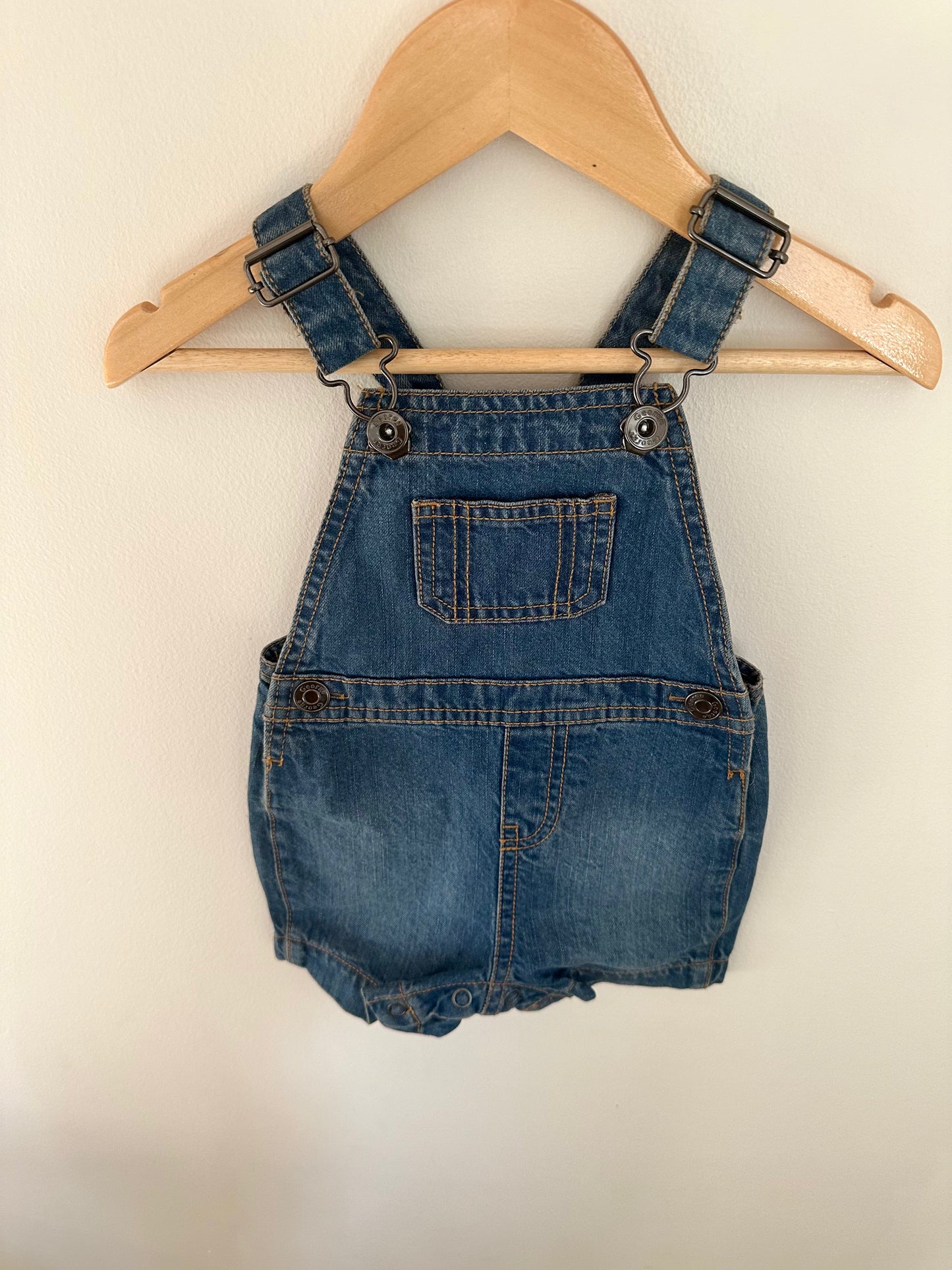 Denim Short Overalls / 3-6m