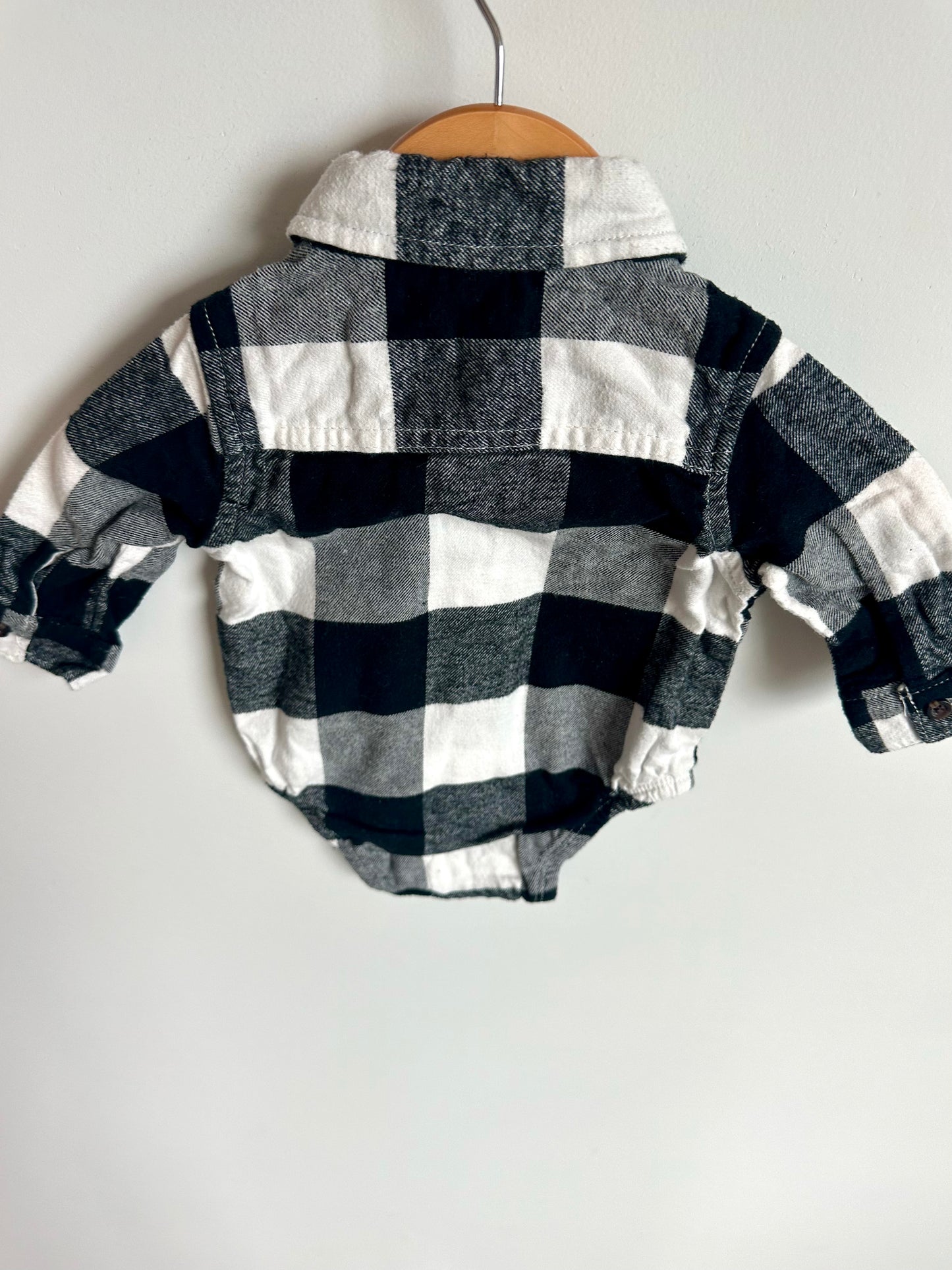 Black and White Collared Bodysuit / 3m