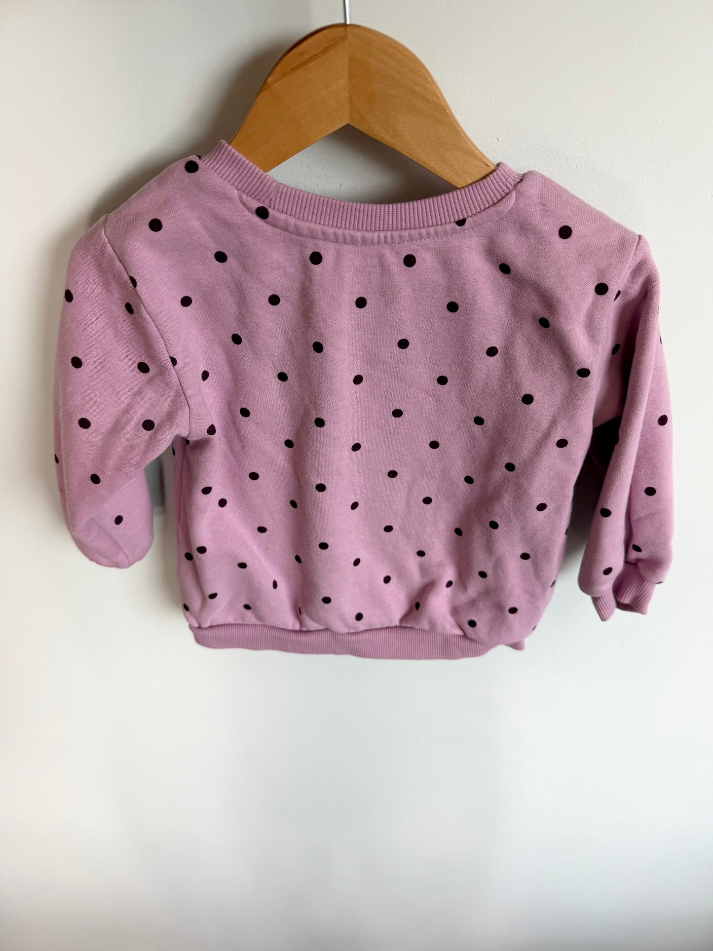 Pink Polka Dot Crew Neck Sweater / 18-24m