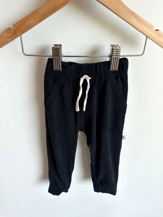 Black Bamboo Pants / 6-12m