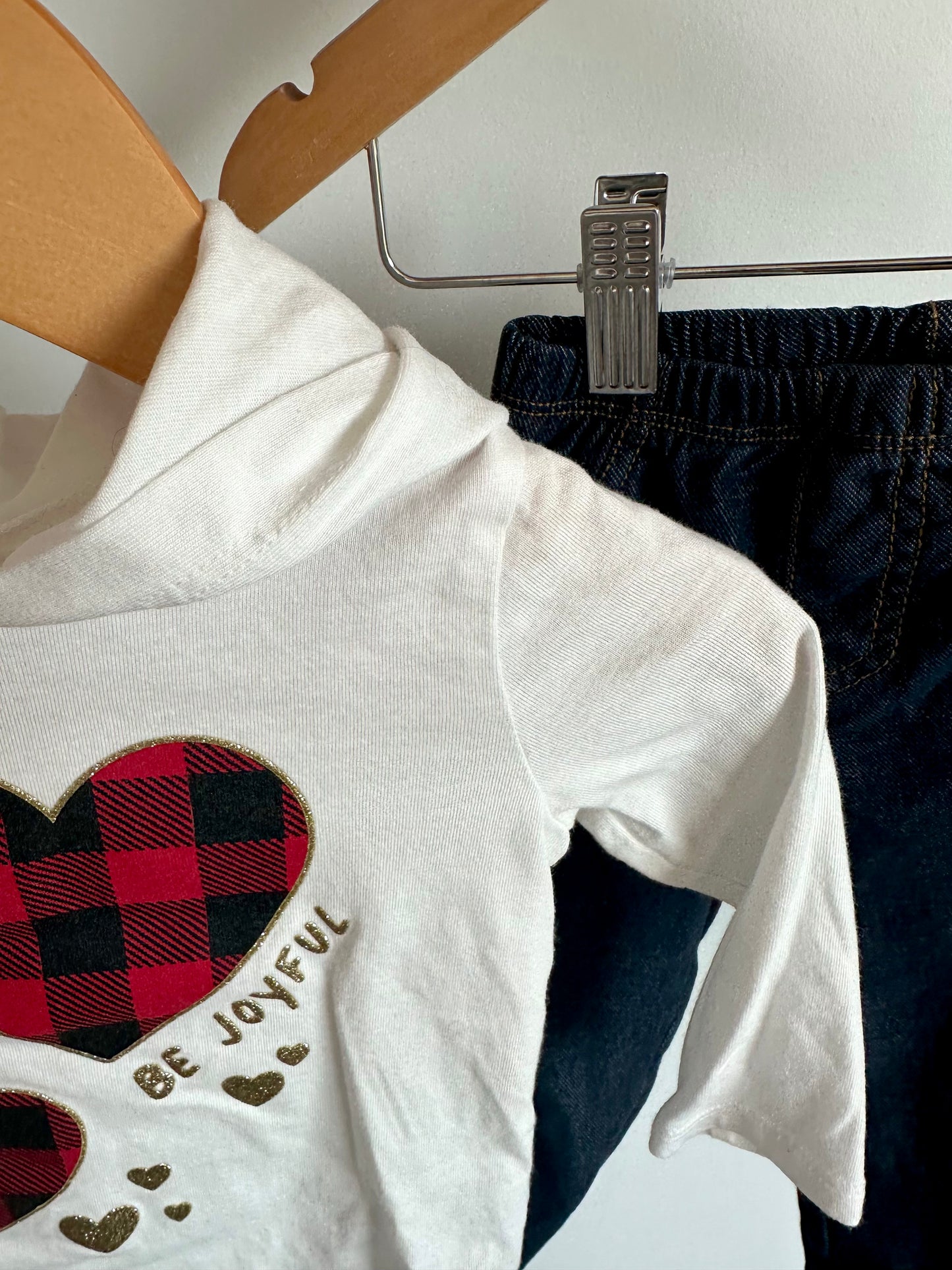 Hooded Heart Long Sleeve with Jeggings / 12m