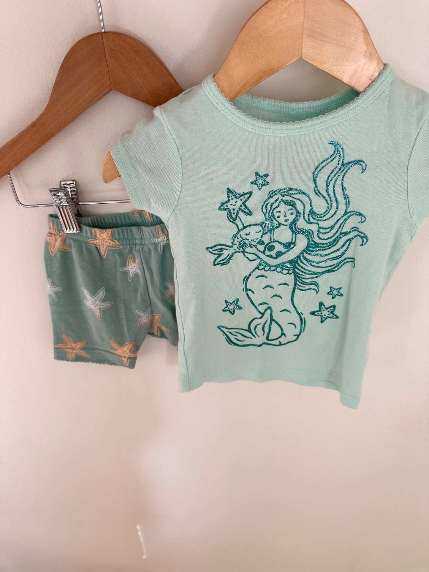 Sparkle Mermaid T-shirt + Shorts PJ Set / 12m
