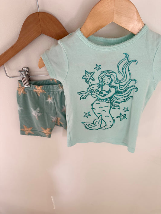 Sparkle Mermaid T-shirt + Shorts PJ Set / 12m