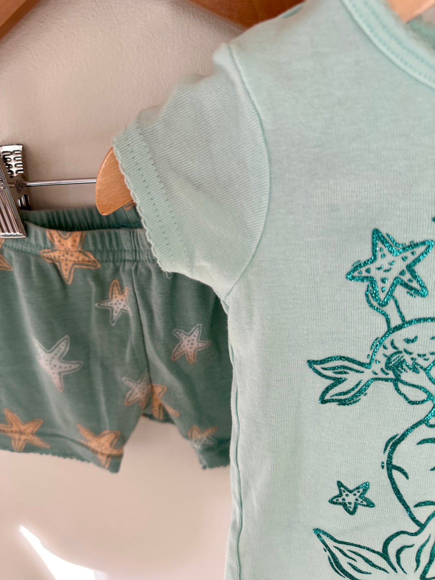 Sparkle Mermaid T-shirt + Shorts PJ Set / 12m
