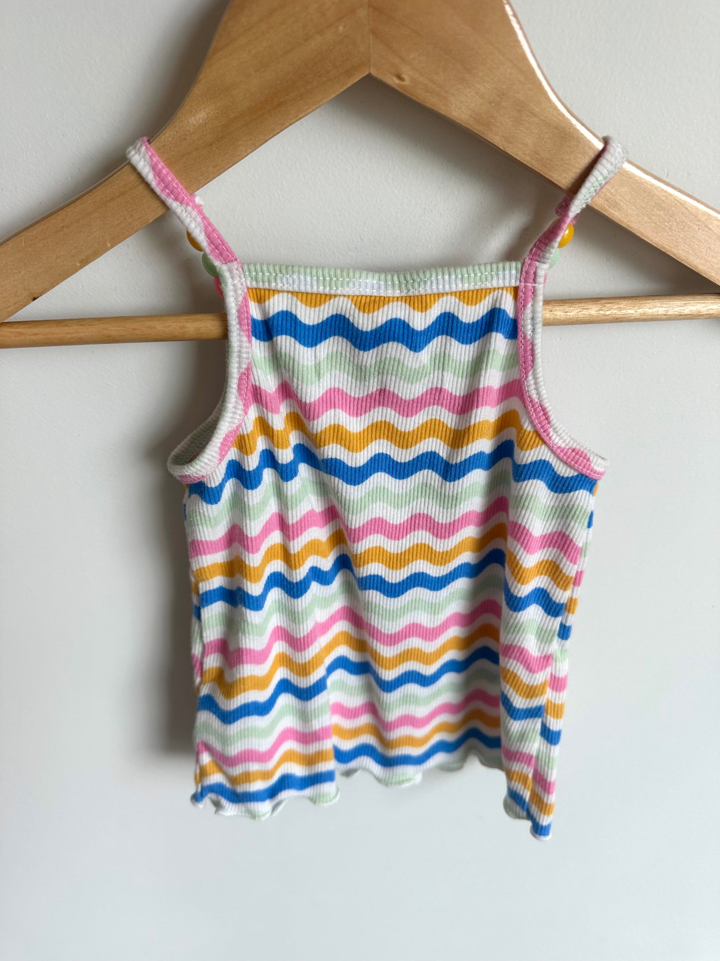 Thin Strap Beads Striped Top / 12-18m