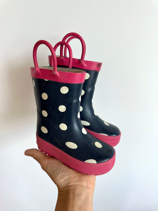 Polka Dot Rain Boots / Size 4 Toddler