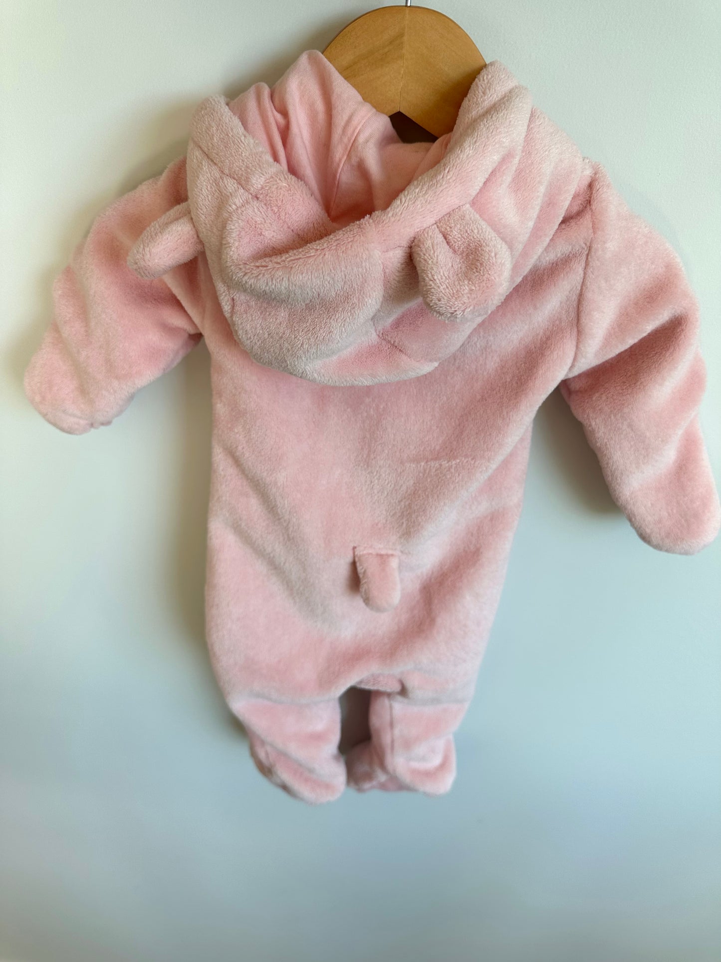 Pink Fleece Bunting Suit / 3-6m