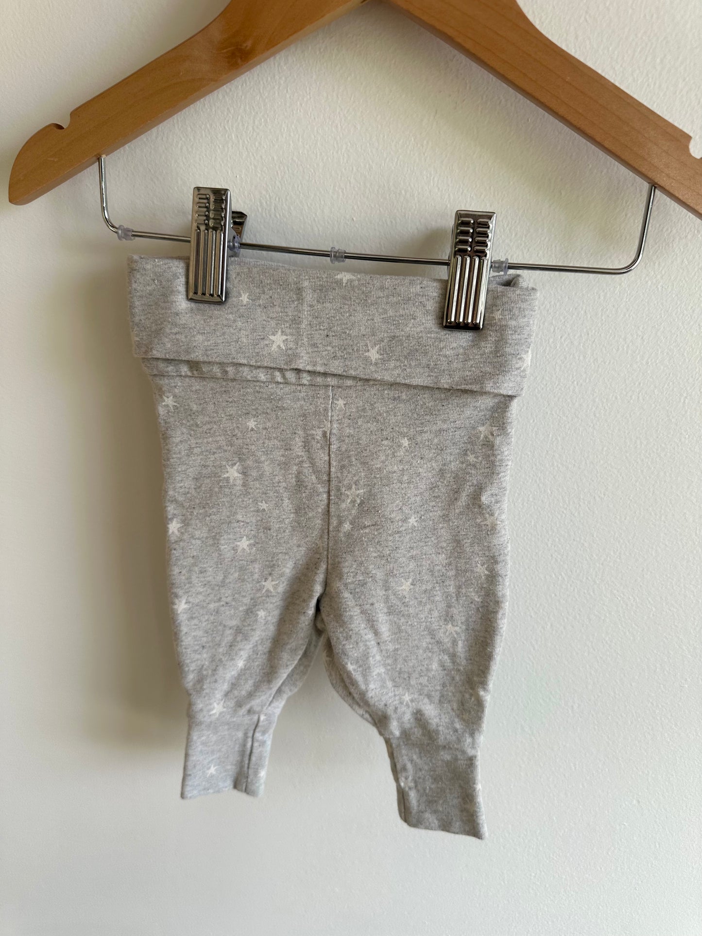 Organic Grey Star Leggings / 3-6m