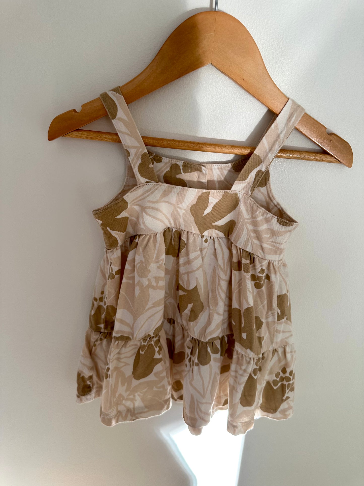 Tan Floral Print Dress / 12m