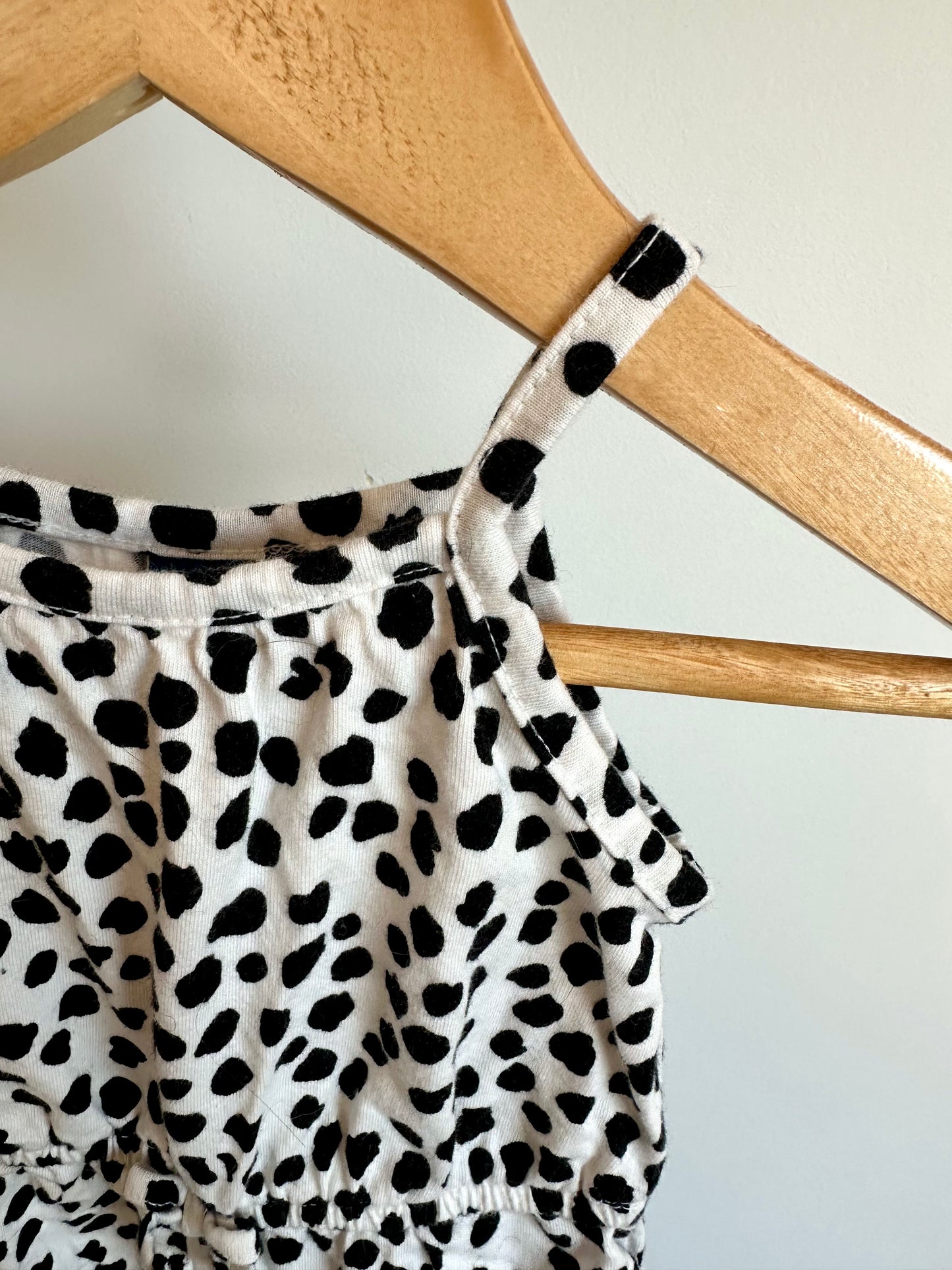 Black Dotted Romper / 3-6m