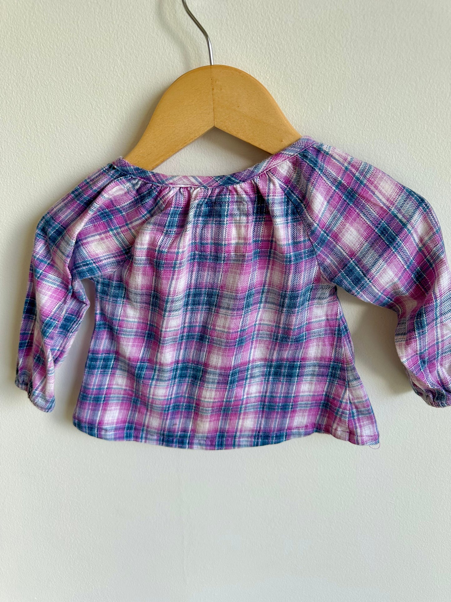 Levi Plaid Ruffle Top / 6-12m