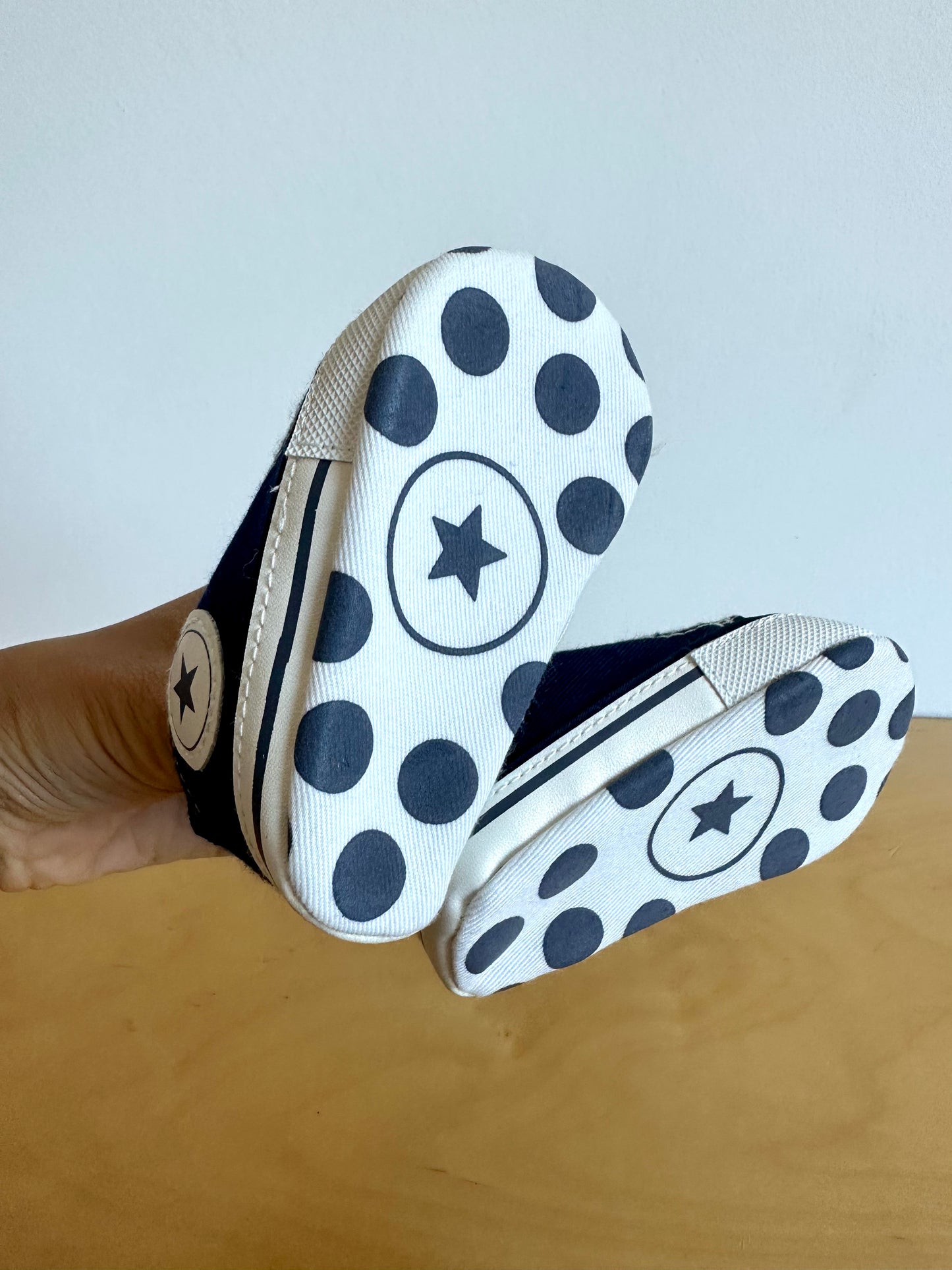 Navy Soft Sole Lace Shoes / 3-6m
