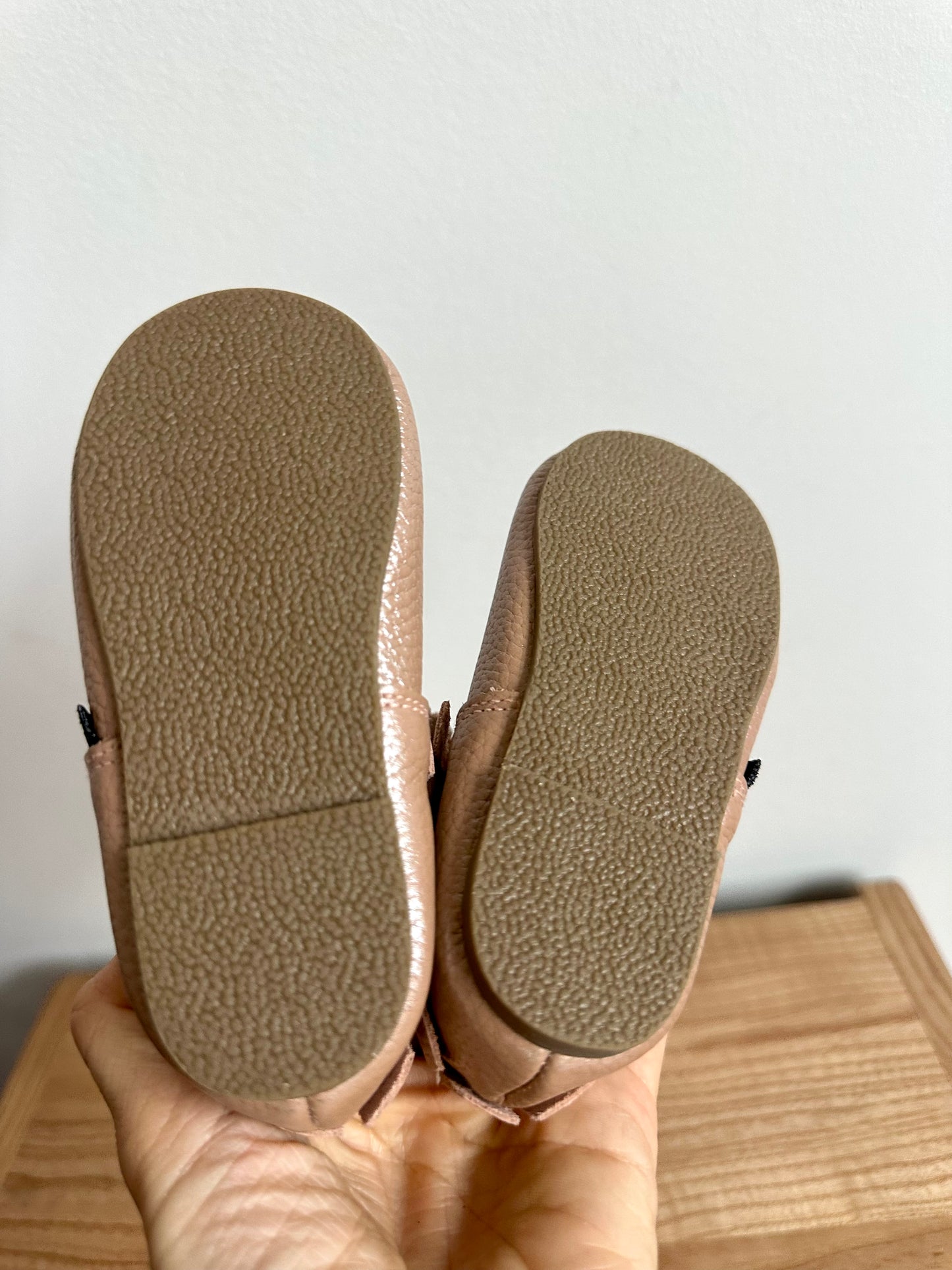 Little Moccs Blush Pearl Lace Up Shoe / Size 5 Toddler