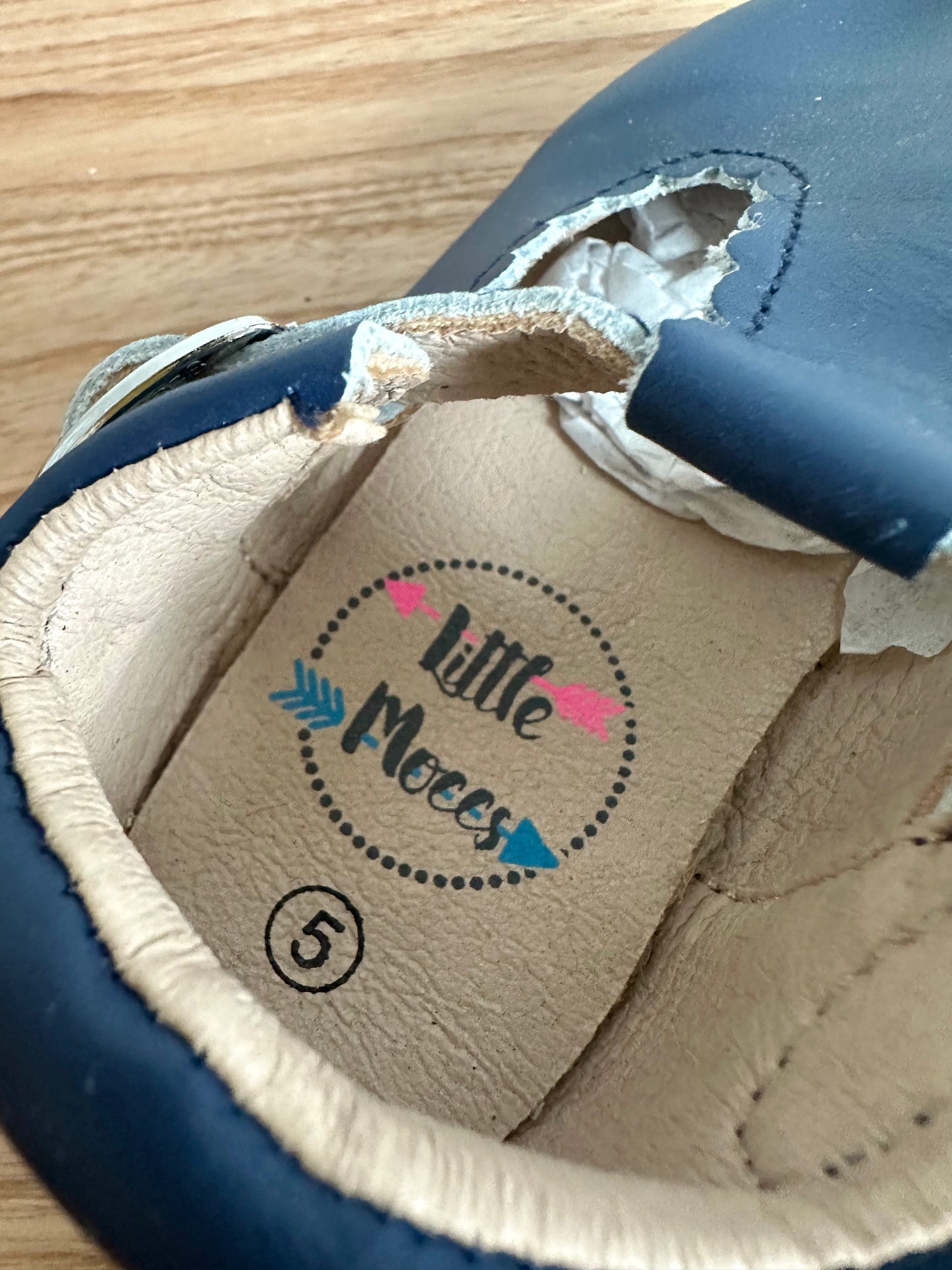 Little Moccs Navy Hard Sole Mary Jane Shoe / Size 5 Toddler