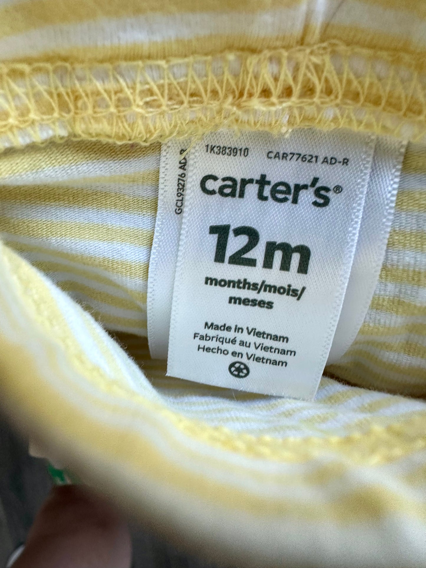 Yellow Striped Capris / 12m