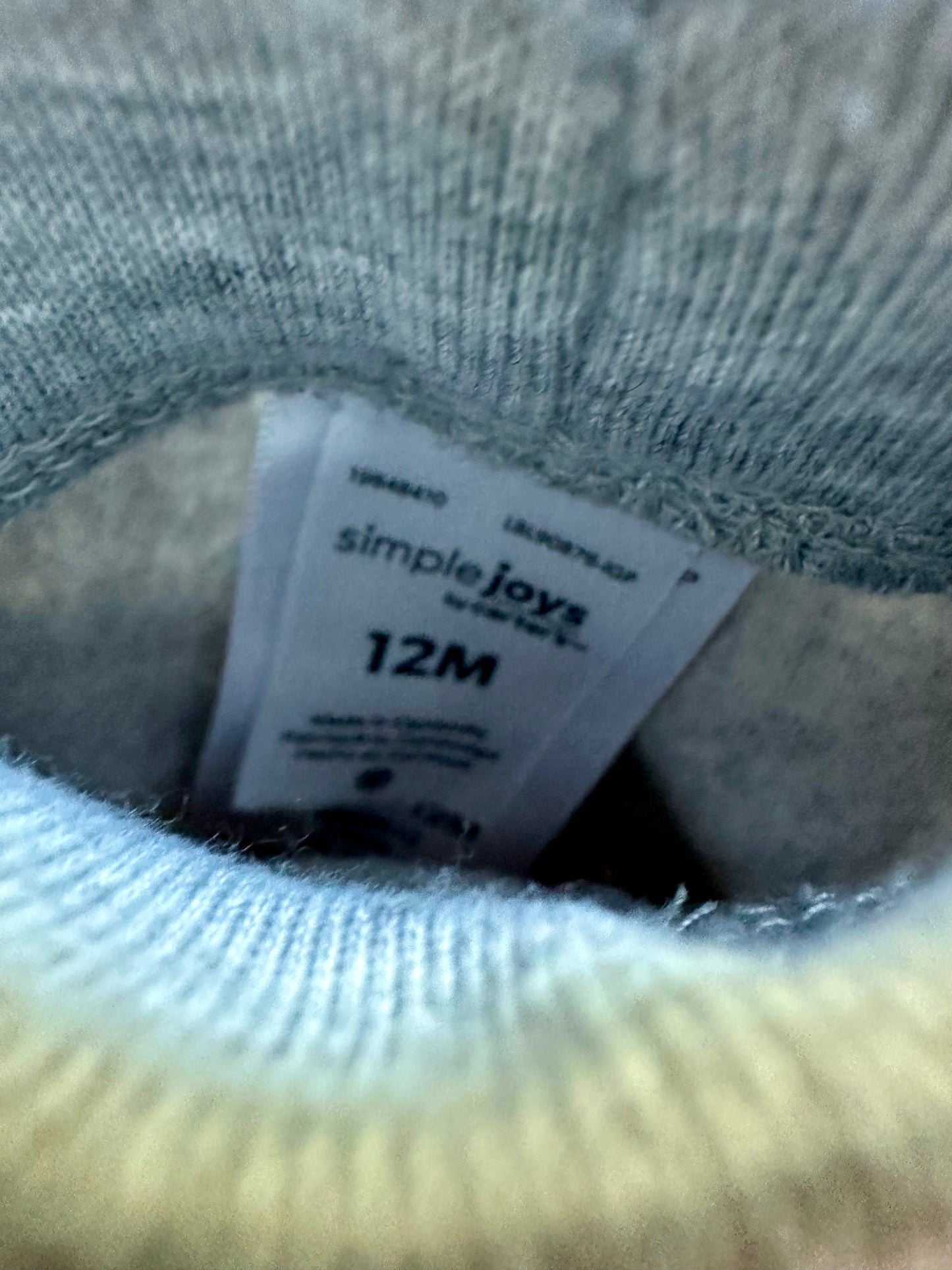 Grey Fleece Pants with Bow / 12m