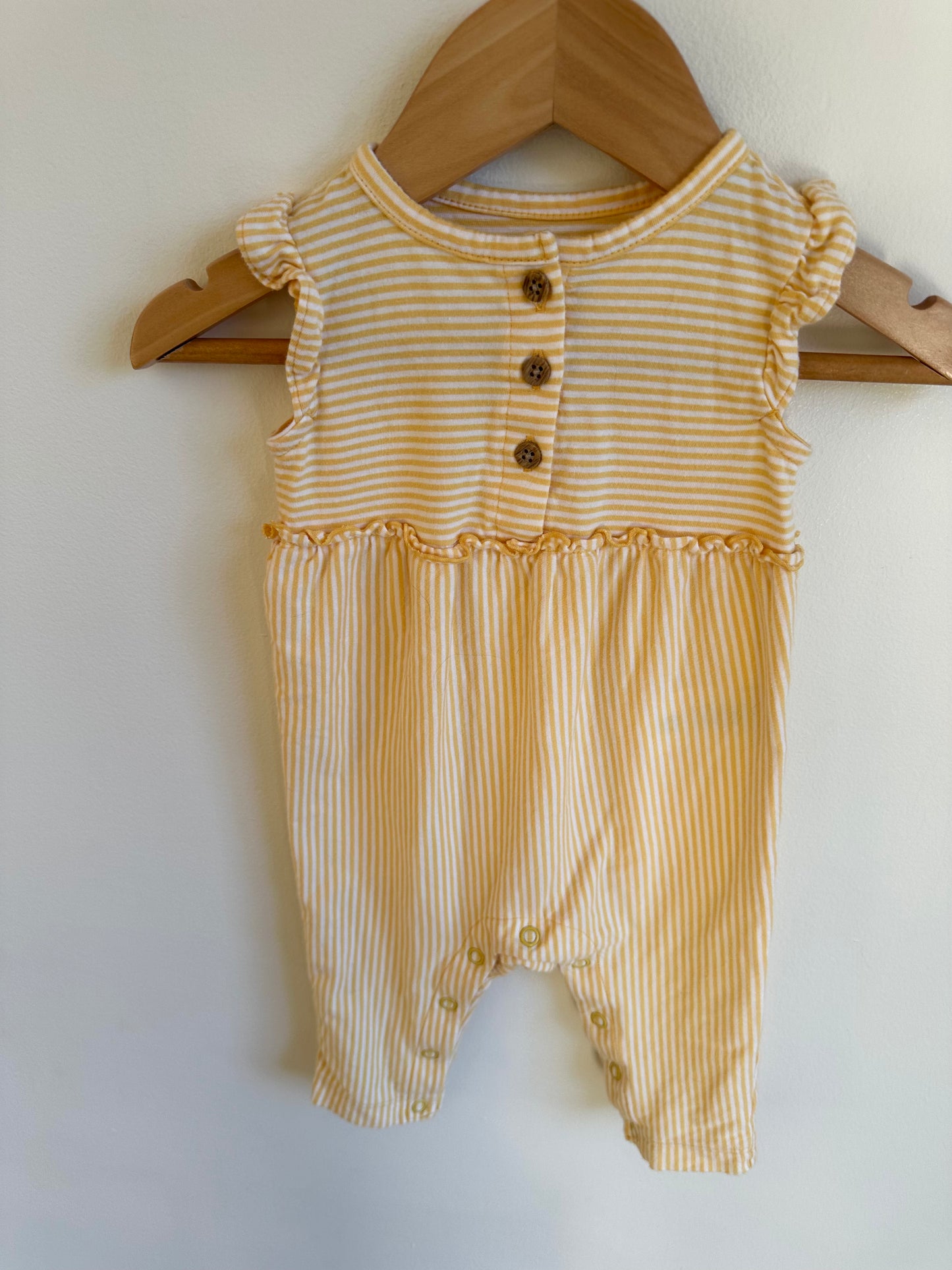 Yellow Striped Jumpsuit / 6m