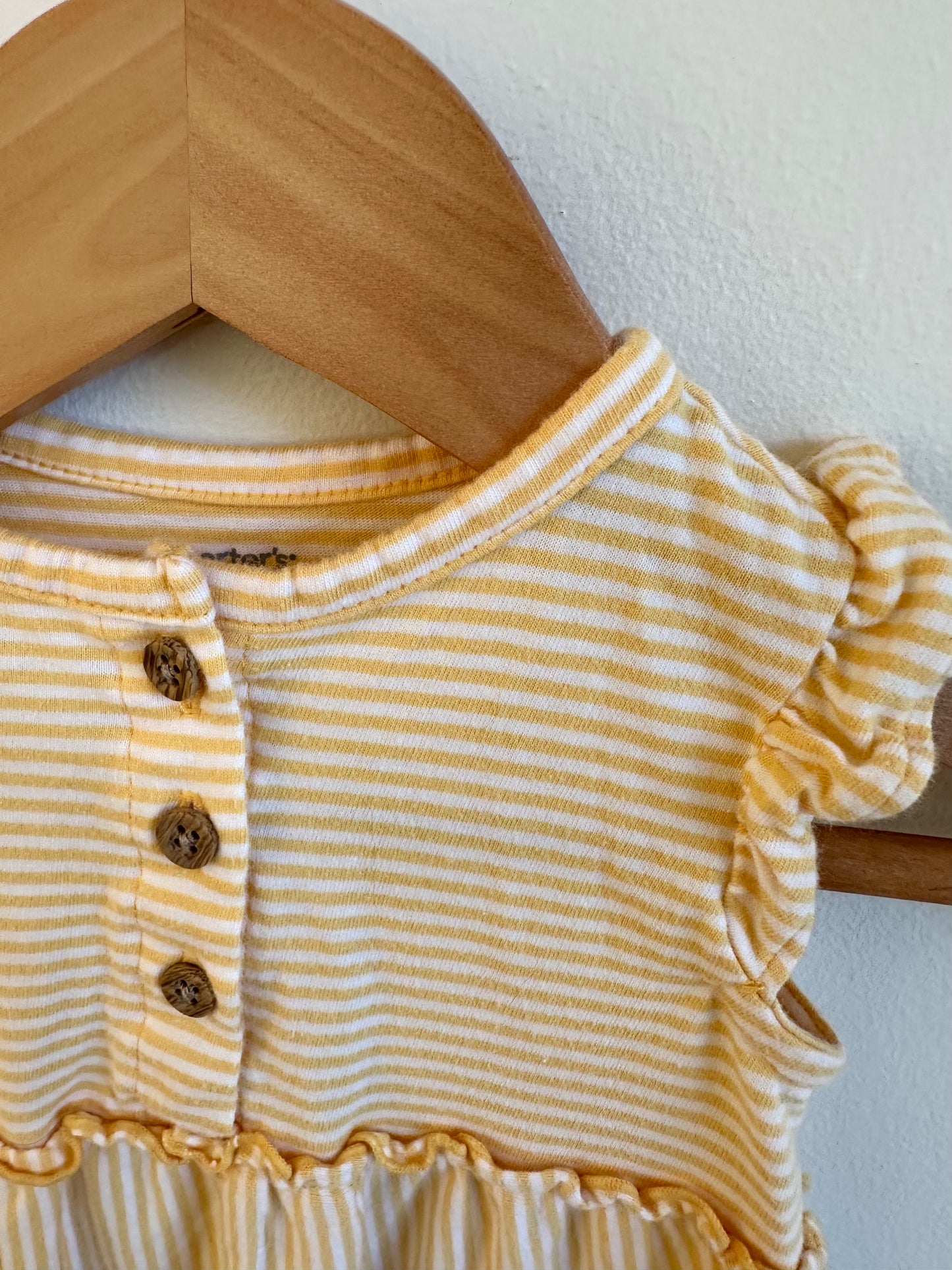 Yellow Striped Jumpsuit / 6m