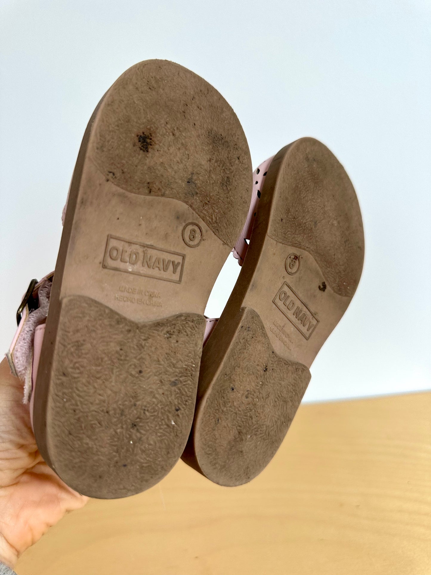 Pink Eyelet Sandals / Size 8 Toddler