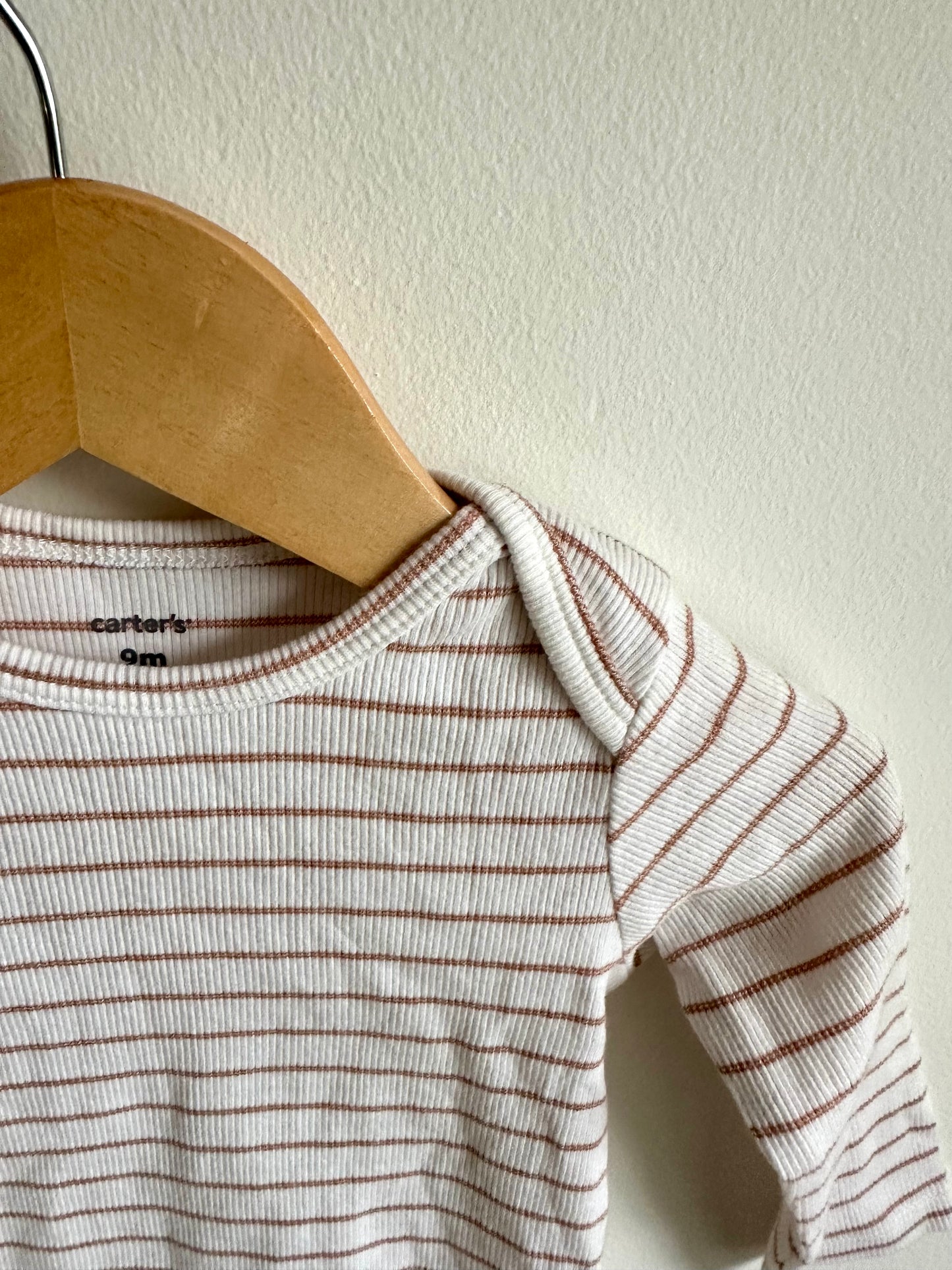 Long Sleeve Cream Striped Top / 9m