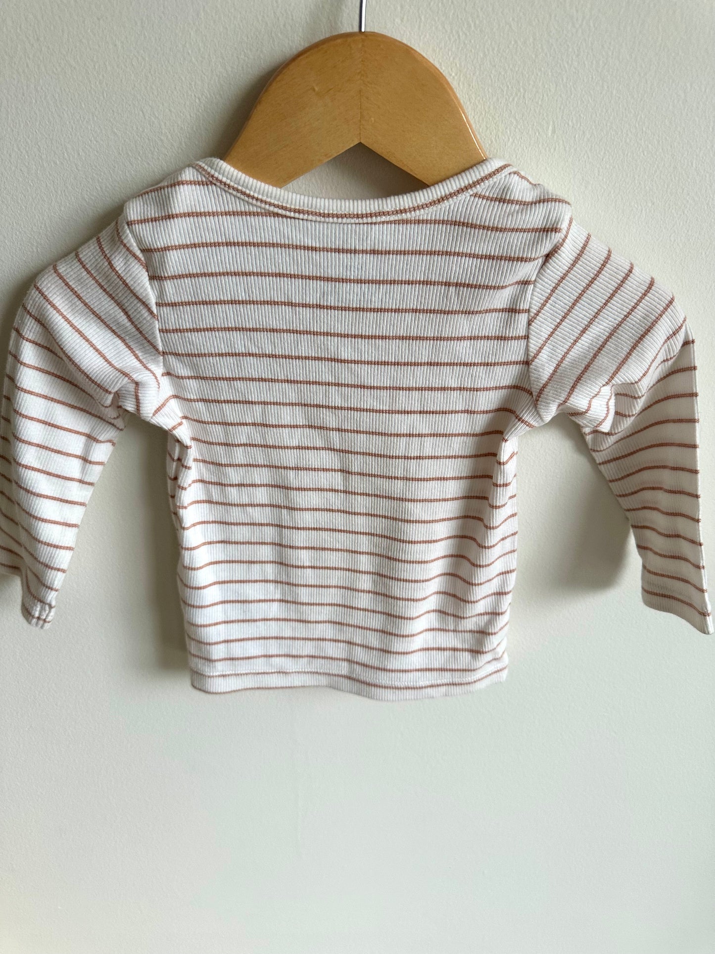 Long Sleeve Cream Striped Top / 9m