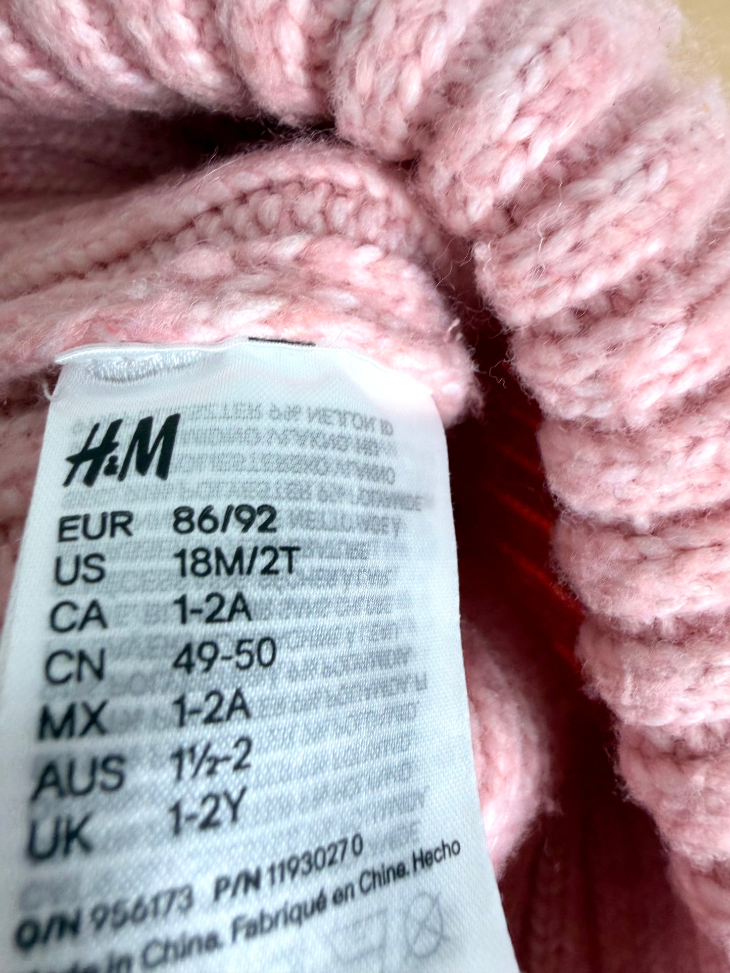 H&M Pink Toque / 12-24m