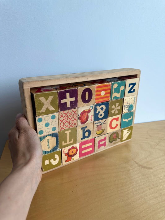 Wooden Alphabet Blocks Toy (No Shipping)