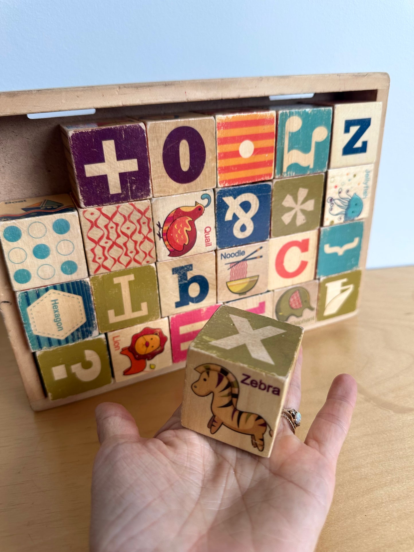 Wooden Alphabet Blocks Toy (No Shipping)