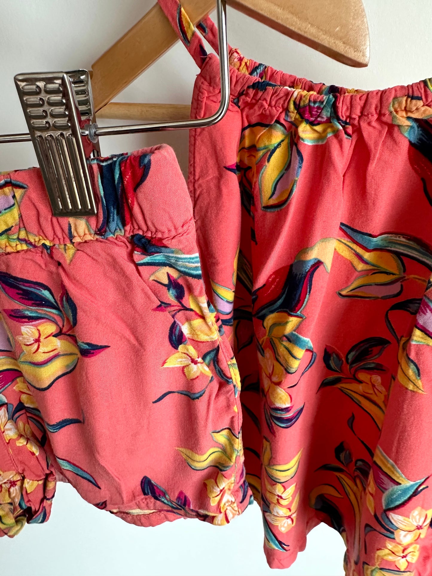 Pink Floral Tank Top + Shorts Set / 2T