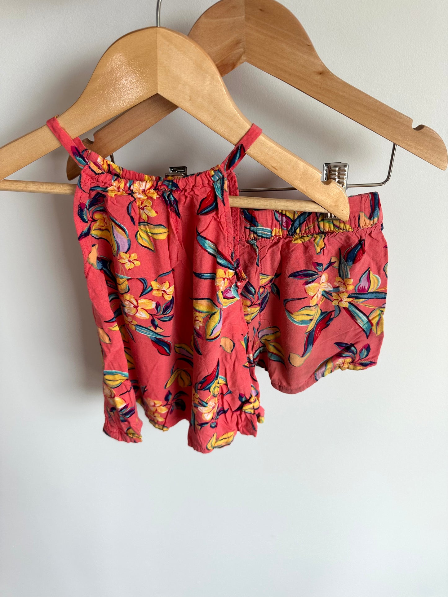 Pink Floral Tank Top + Shorts Set / 2T