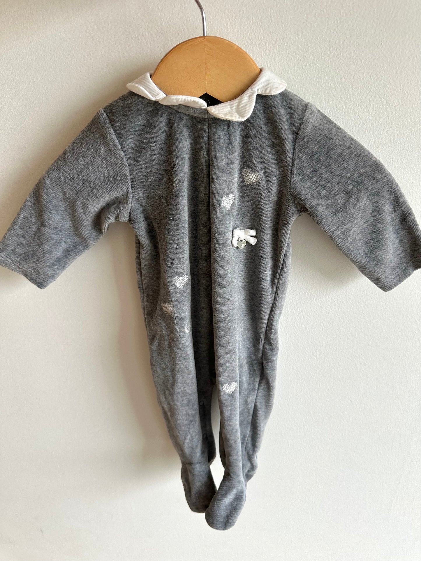 Mayoral Soft Grey Heart Jumpsuit / 1-2m